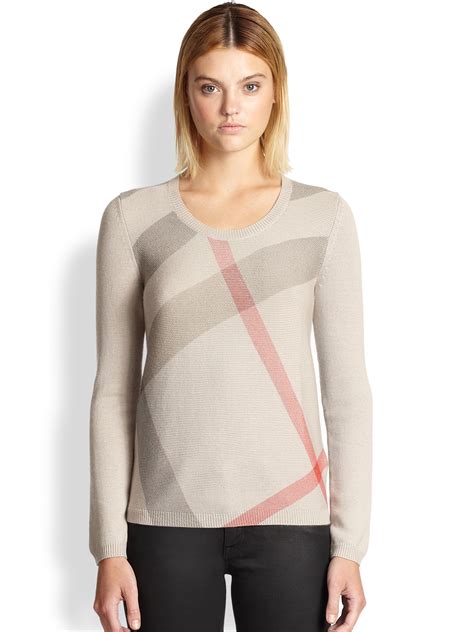 burberry cashmere sweater sale|burberry check wool sweater.